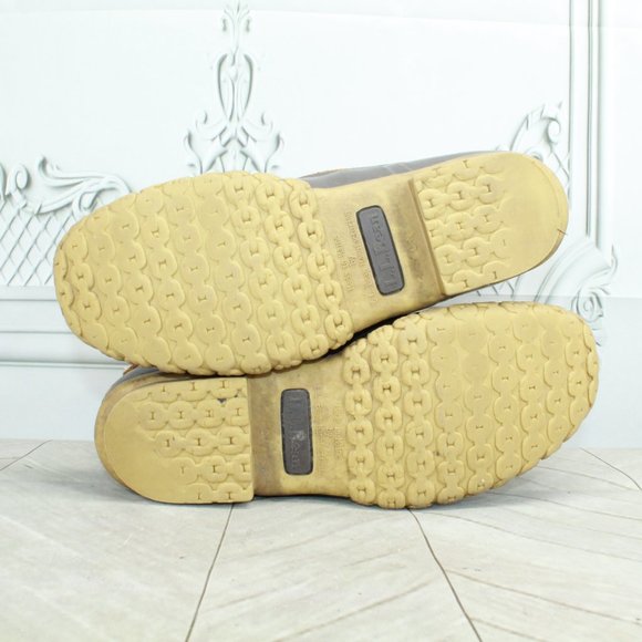 LL Bean Brown Leather Lace Up Unlined  Duck Boots Size 7 Narrow - Picture 9 of 9